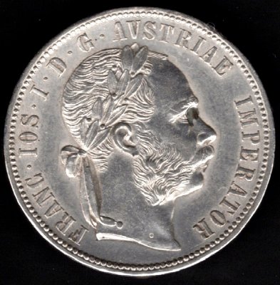 1876 1 zlatník František Josef I. Ag, Ag.900 12,345g 29mm  