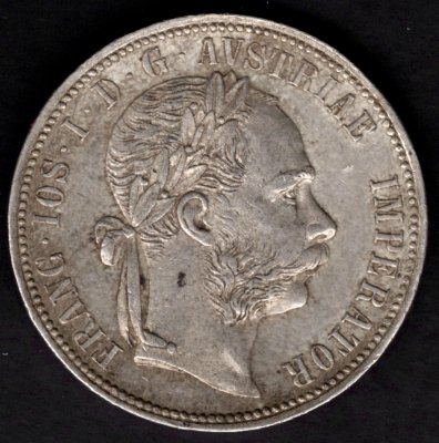 1886 1 zlatník František Josef I. Ag, Ag.900 12,345g 29mm patina
