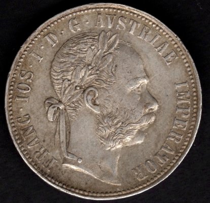 1887 1 zlatník František Josef I. Ag, Ag.900 12,345g 29mm patina