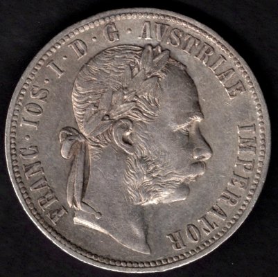 1891 1 zlatník František Josef I. Ag, Ag.900 12,345g 29mm


