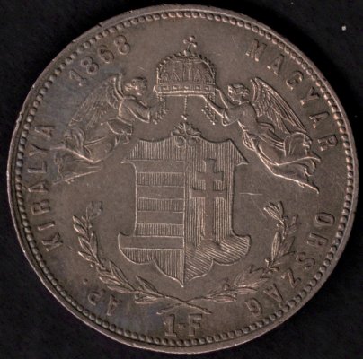 1868 G.Y.F. 1 Forint FJI. Mincovna Karlovský Bělehrad Rumunsko, Ag.900 12,345g 29mm


