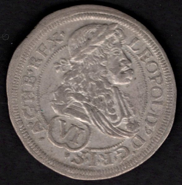 1689 MM VI. Krejcar Leopold I. Vídeň Mittermayer, Ag. 3,48g 25,4mm
