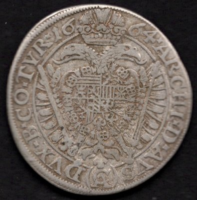 1664 CA XV. krejcar Leopold I. Vídeň Cetto, Ag. 6,09g 28mm
