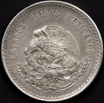 1948 5 Pesos Mo Aztec Cuauhtemoc  Ag, Ag.900 30g 40mm Mexico city
