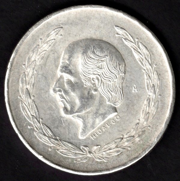 1953 5 Pesos Mo Hidalgo  Ag	Ag.720 27,78g 40mm Mexico city

