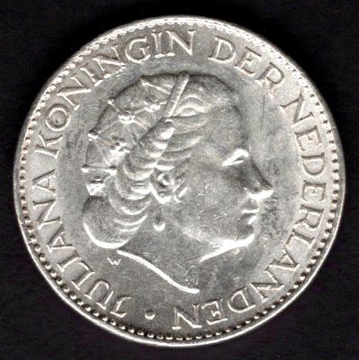 1957 1 gulden Juliana Ag Utrecht, Ag.720 6,5g 25mm J.W.A.Hengel
