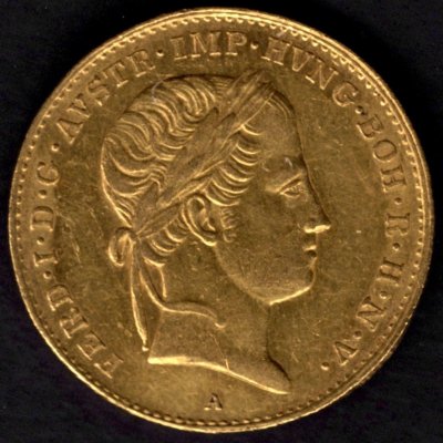 1848 1 dukát A Ferdinand I. Au, Au.986 3,49 20mm raženo Vídeň
