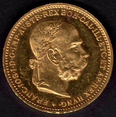 1894 20 koruna rakouská FJI. Au, Au.900 6,78g 21mm raženo Vídeň
