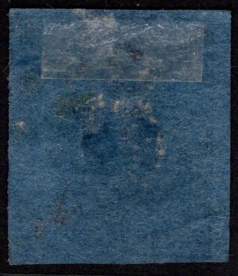 Parma - Mi 5a, znak černá 40 C na modrém paíru, attest SBPV, kat Sass. 13000, malé světlé místo