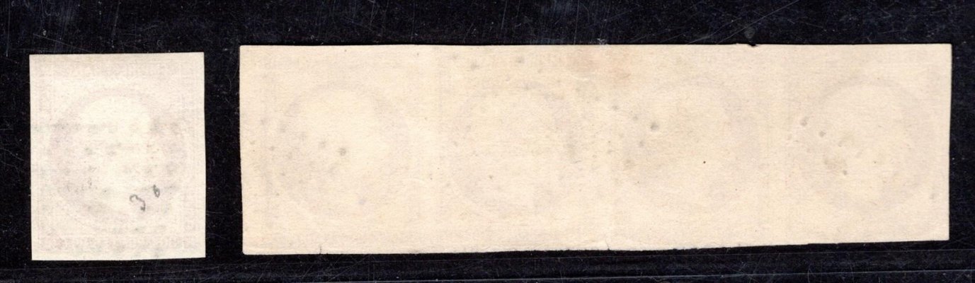 Francie - Mi. 16, Napoleon, čtyřpáska + známka, karmínová 80 c