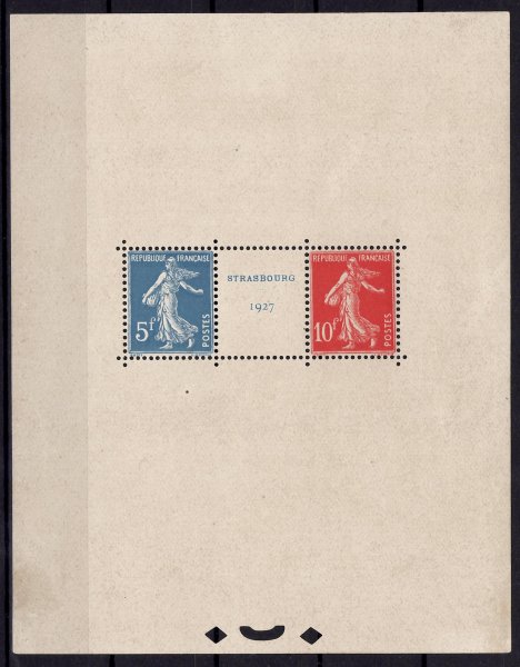 Francie -  Mi. Bl. 2, výstava známek Štrasburg 1927