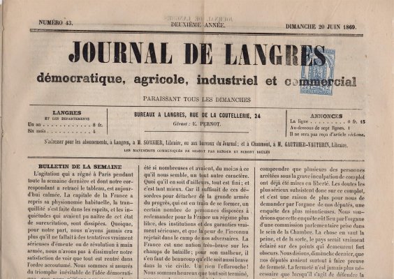 Francie -  sestava novin a částí novin, různé frankatury, hezký a zajímavý los