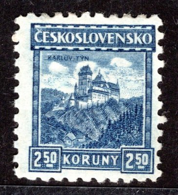 215, P 6, hrady, krajiny, města, Karlštejn, modrá 2,50 Kč