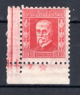 199x, P 7, bez pruhů, typ IV, TGM, rohová s DČ, červená 1 Kč