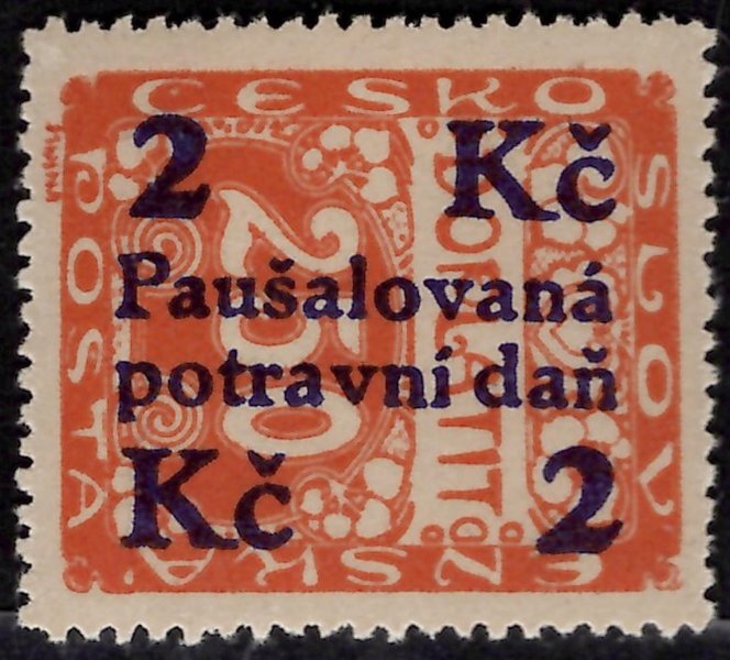 PD 4,  potravní daň, 2Kč/250h oranžová