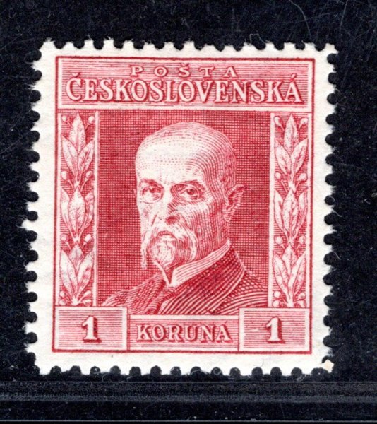 194, P 6, typ II, TGM, červená 1 Kč, zkoušeno Vrba