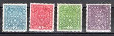 208 II - 211 II; Kompletní série 2 Kr - 10 Kr na žilkovaném papíru, široký formát 26 x 29 mm, hezká kvalita