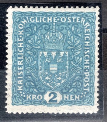208 II Ac; 2K žilkovaná, široký formát 26 x 29 mm v tmavší modré barvě, 