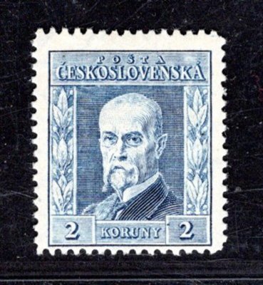 191, P 4, typ I, TGM, modrá 2 Kč, zkoušeno Gilbert