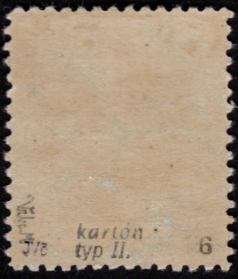 195 a, P 6, papír kartonový, typ II, TGM, modrá 2 Kč, zkoušeno Vrba