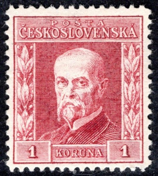 194, P 8, typ II, TGM, červená 1 Kč, zkoušeno Gilbert