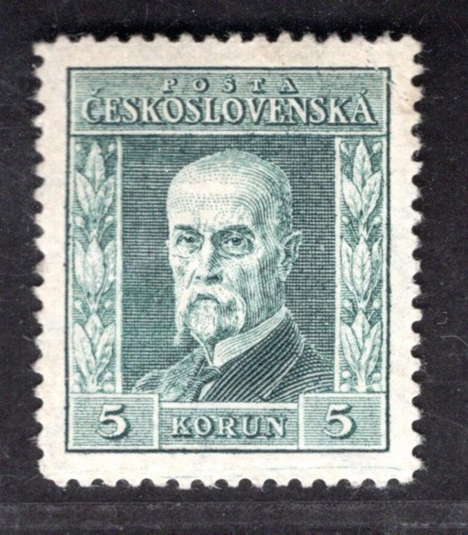 193, P 1, typ I, TGM, zelená 5 Kč, zkoušeno Gilbert