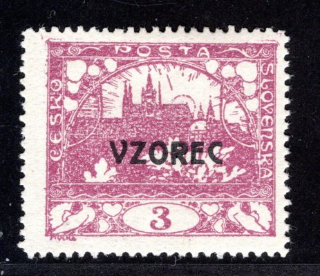 2 C VZ, přetisk VZOREC, řz 13 3/4, fialová 3 h, zkoušeno Vrba