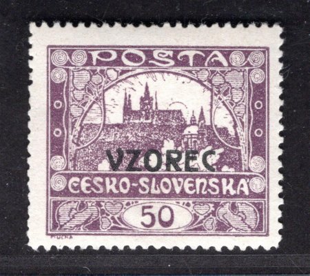 15 C VZ, přetisk VZOREC, řz 13 3/4, fialová 50 h,  zkoušeno Lešetický, Vrba