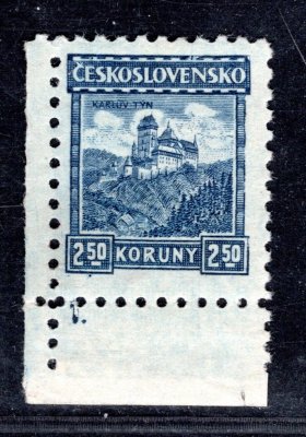 215  P8, 2,50 Kč Karlštejn rohová známka s DZ 1