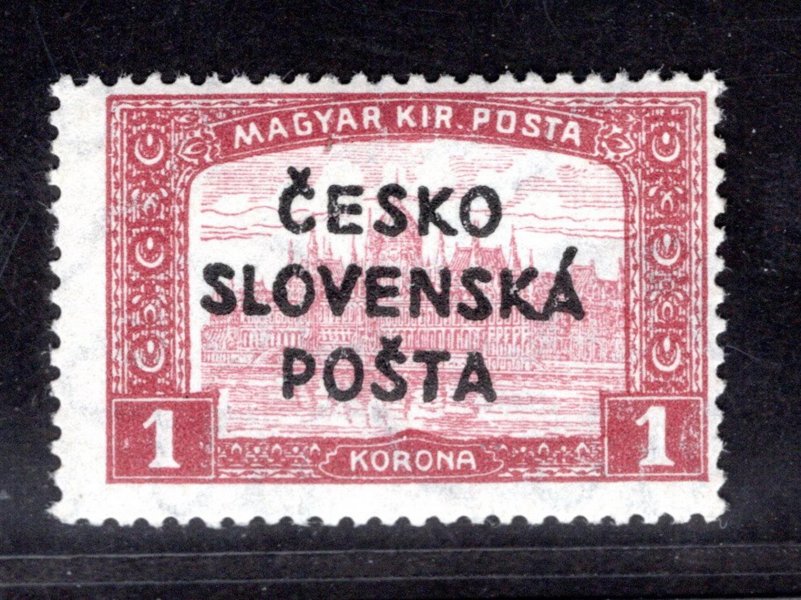 RV 162, Šrobárův přetisk, hnědočervená 1 K, II. náklad, zkoušeno Mrňák, Lešetický