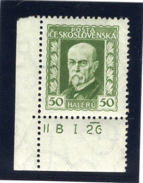 188 A, P 3, TGM, neotypie, zelená 50 h, rohová s DČ II B I 26 