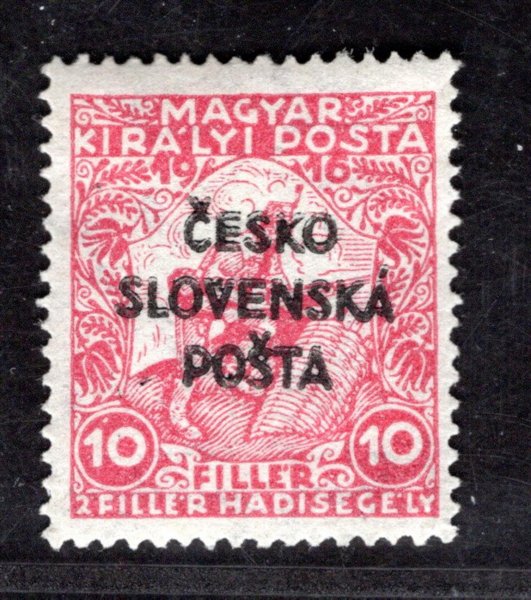 RV 152, Šrobárův přetisk, válečné, červená 10 f,  zkoušeno Stupka, Vrba