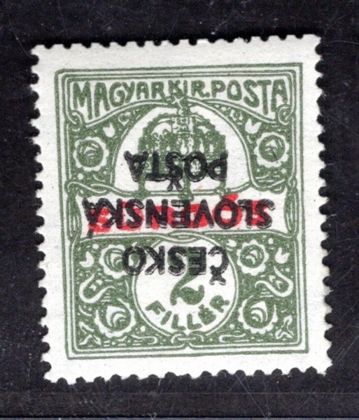 RV 156 PP, Šrobárův přetisk,  převrácený, spěšné, olivová 2 f  zkoušeno Gilbert, Vrba