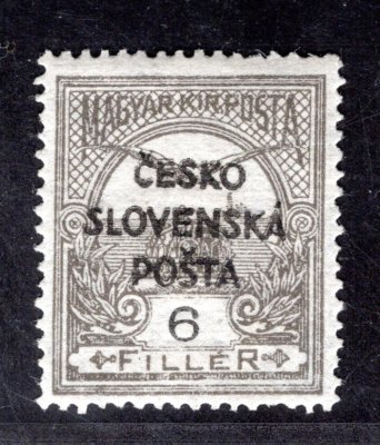 RV 134, Šrobárův  přetisk, Turul, olivová 6 f, zkoušeno Gilbert, Vrba