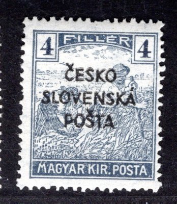 RV 139, Šrobárův  přetisk, ženci, šedá 4 f, zkoušeno Vrba