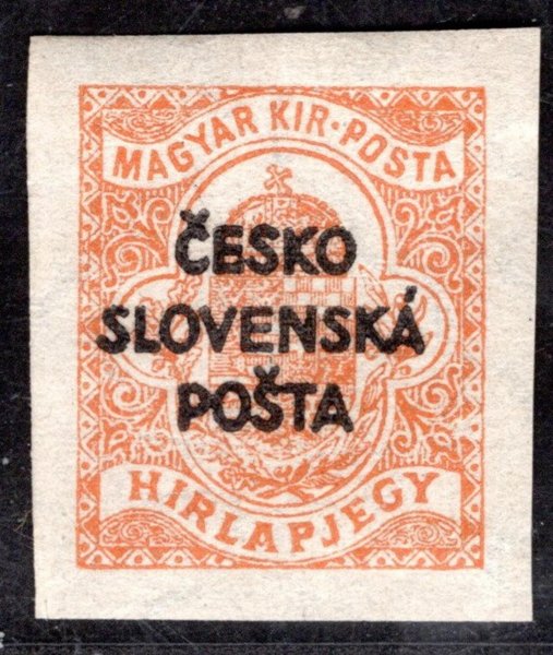 RV 157, Šrobárův  přetisk, novinové, oranžová 2 f, zkoušeno Vrba