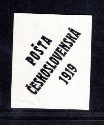 PČ 1919, otisk přetisku druh A, typ II na lístku papíru, zkoušeno Vrba