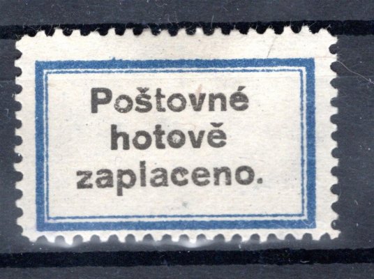 NN4A II, novinová provizoria, "POŠTOVNÉ HOTOVĚ ZAPLACENO", zkoušeno Vrba