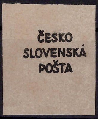 Šrobárův přetisk - zkusmý tisk přetisku A na  lístku papíru z TD 1, zkoušeno Muller 