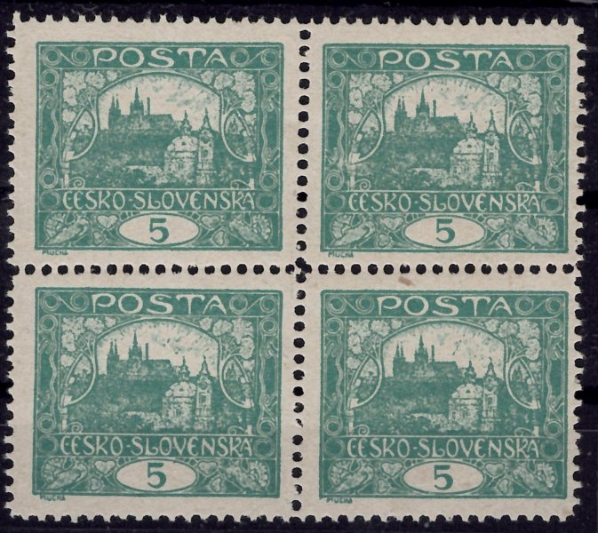 4 D, typ II, 4 blok, řz 11 1/2, modrozelená 5 h, zkoušeno Gilbert, Karásek