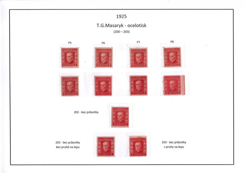 200 - 203 kompletní série P5 - P8, + 202 + 203, krásně zpracováno, drtivá většina zcela svěží, část zkoušeno 