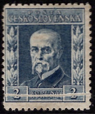 195, P 5, typ II, TGM, složka, modrá 2 Kč, vrása,  hezké