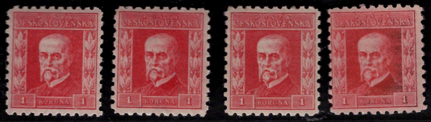 199 x, P 5 - 8, typ IV, bez pruhů, TGM, červená 1 Kč