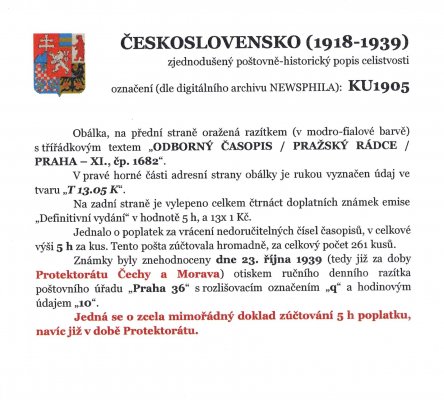 Obálka, na přední straně oražená razítkem s třířádkovým textem "ODBORNÝ ČASOPIS / PRAŽSKÝ RÁDCE / PRAHA - XI., ČP. 1682" - viz popis na skenu