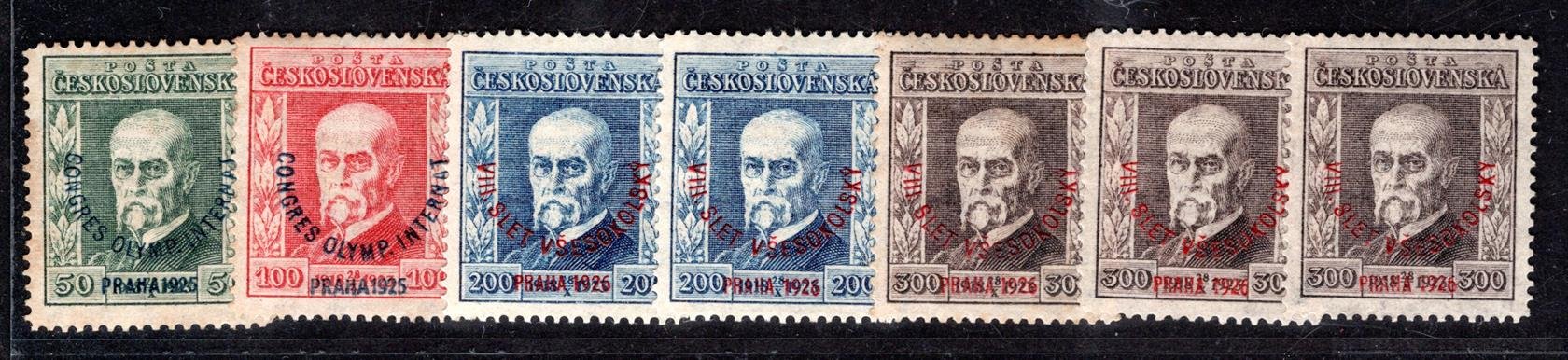 180 - 186 ex sestava 7 známek, část zkoušeno 