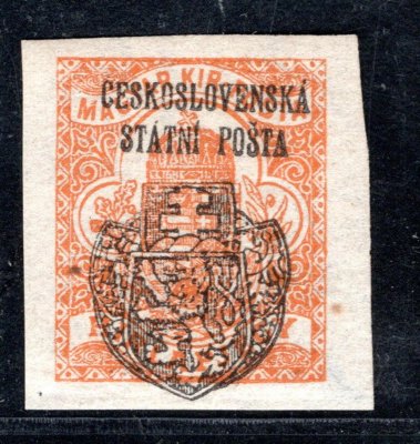 RV 132, Skalický přetisk, novinová, oranžová 2 f, zk. Gilbert, Vrba- dřívko 