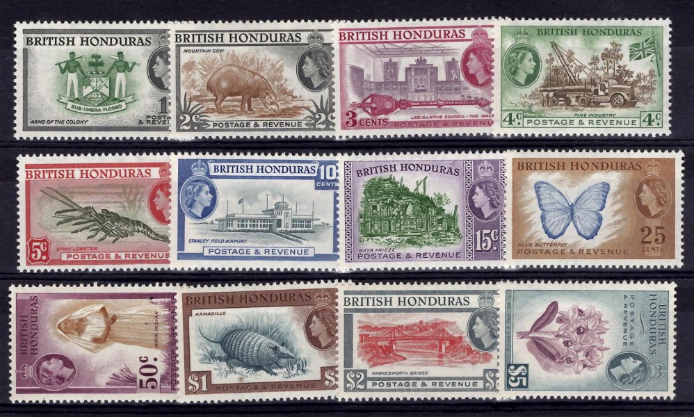 British Honduras - SG, 179 - 90, výplatní, Alžběta
