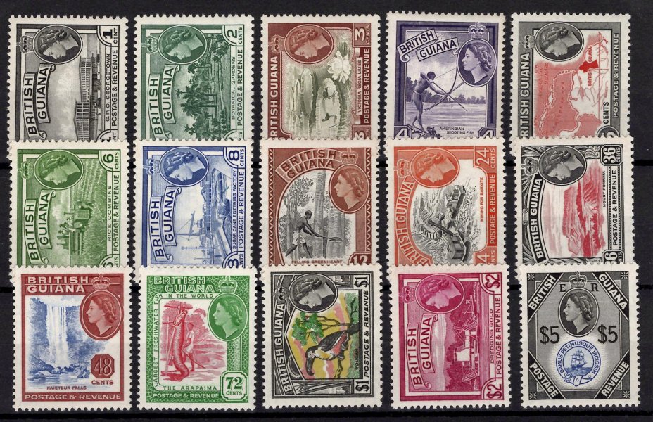 British Guyana - SG, 331 - 45, výplatní, Alžběta