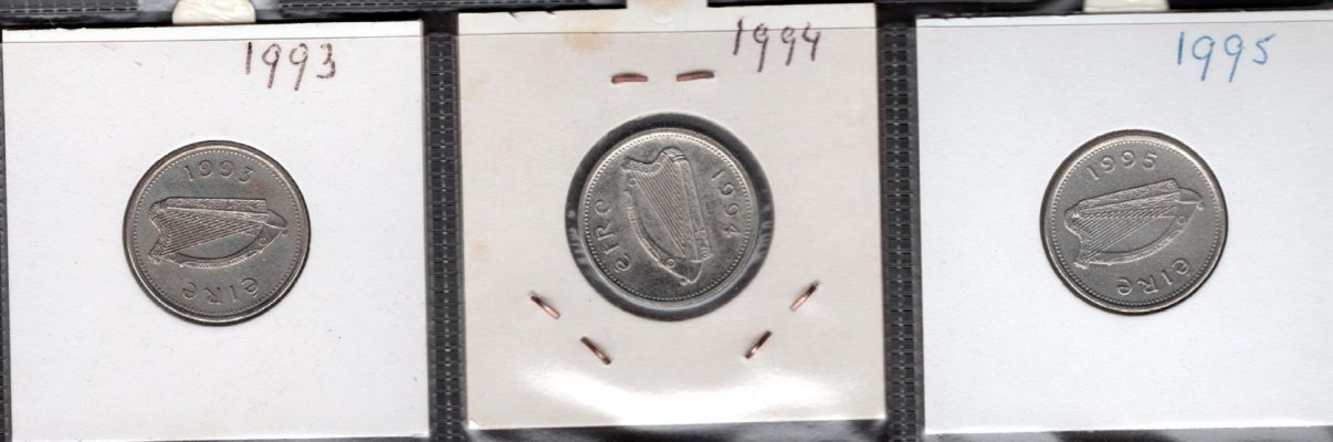 Lot 186 mincí IRSKO 1928-1999, oběžné mince- pence, šilink, farthing, koruny