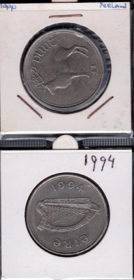 Lot 186 mincí IRSKO 1928-1999, oběžné mince- pence, šilink, farthing, koruny